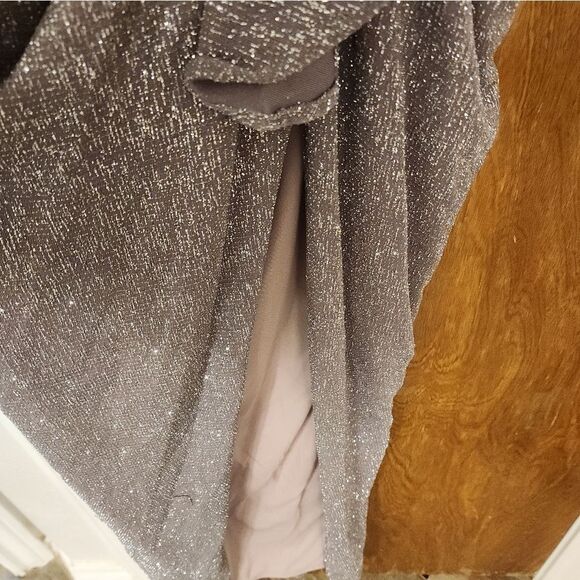 Betsy And Adam Metallic Rusched long Sleeve Gown SIZE 18W NWT - Picture 5 of 8